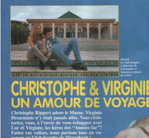 De temps en temps, Télé Club Plus s'amusait à jouer avec les comédiens. Ici, Christophe et Virginie, fiancés dans les Années Fac, paraissent être un vrai couple dans la vie. 
